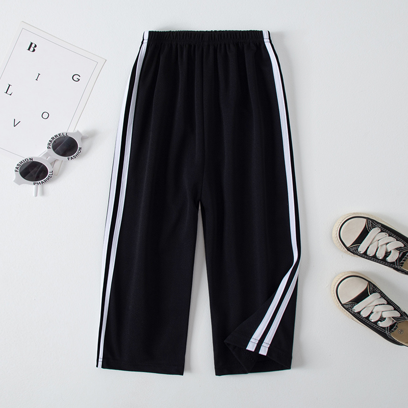 Children's Summer And Autumn Basic Versatile Solid Color Wide Leg Pants For Girls Casual Straight Leg Pants For Boys Sports Pant