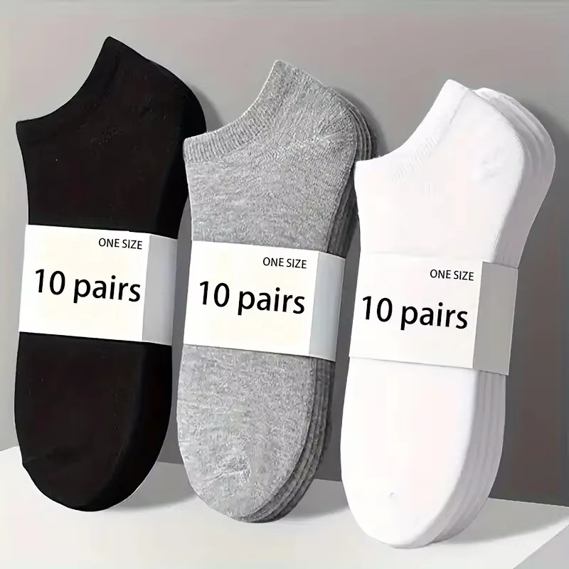 5/10-Pack Unisex Comfort Fit Ankle Socks - Breathable Lightweight Socks for Sports & Everyday Wear