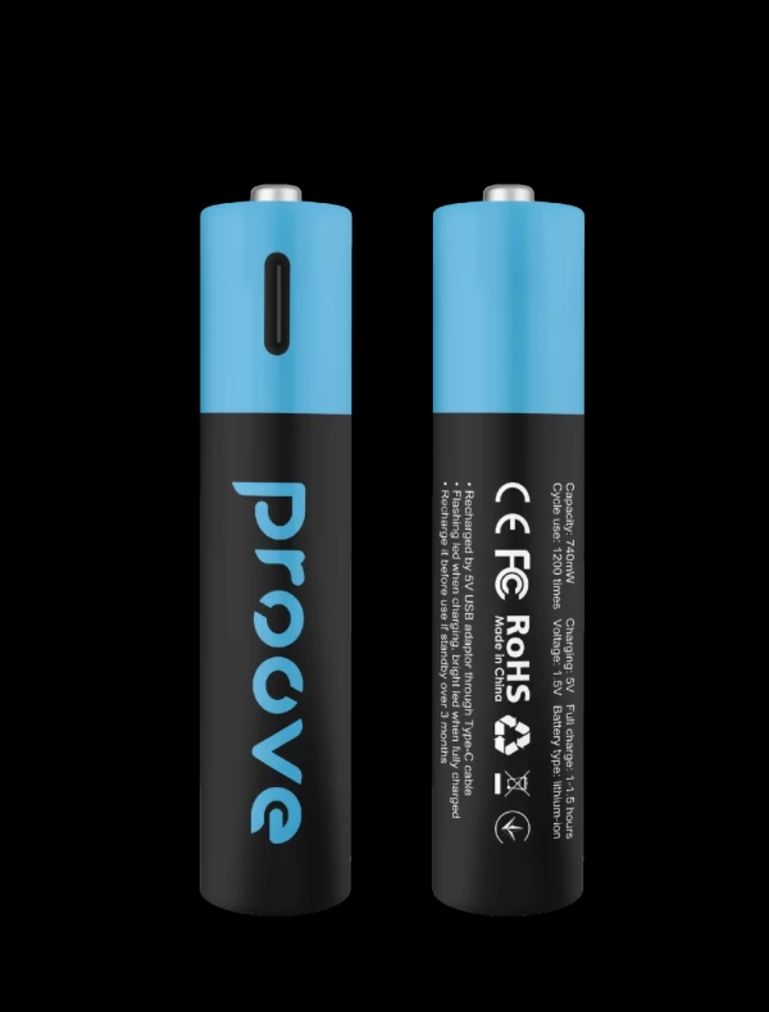 PROOVE Compact Energy Rechargeable Battery AAA / Battery Energy 740 mWh|Qajj Mobile