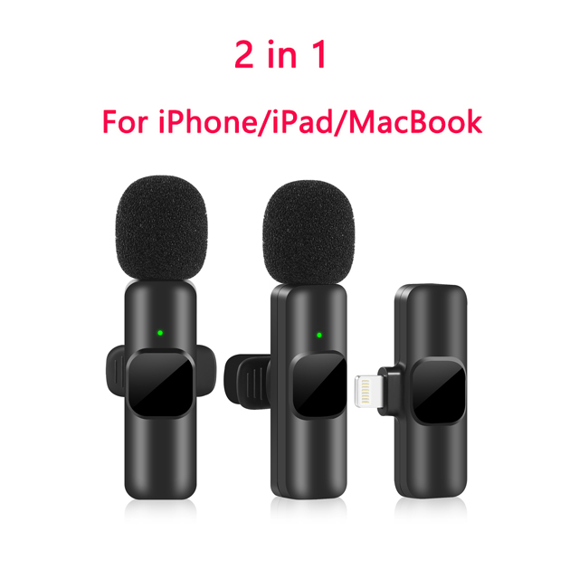 New Wireless Lavalier Microphone Portable Audio Video Recording Mini Mic for iPhone Android Live Broadcast Gaming Phone Mic Bles Online DZ-38C-22