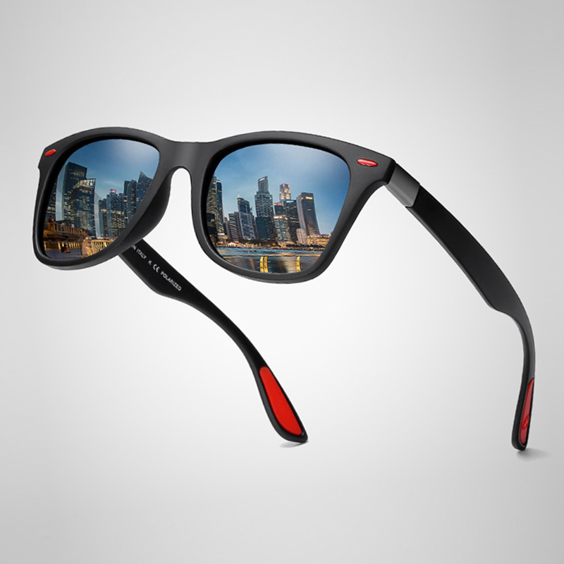 Sports Polarized Sunglasses Men Women Classic Square Plastic Driving Sun Glasses Male Fashion Black Outdoor Shades UV400