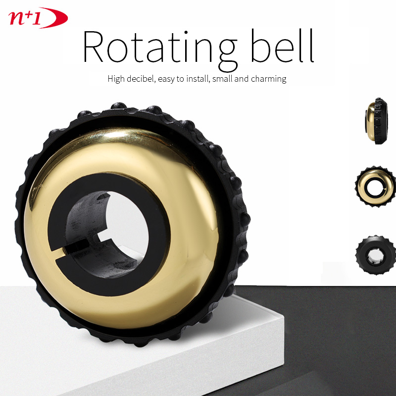 N+1 Copper Rotating Bicycle Bell Retro Invisible Horn Sturdy with Clear&Long Sound high decibel Ring Bell for 22.2mm Handlebars