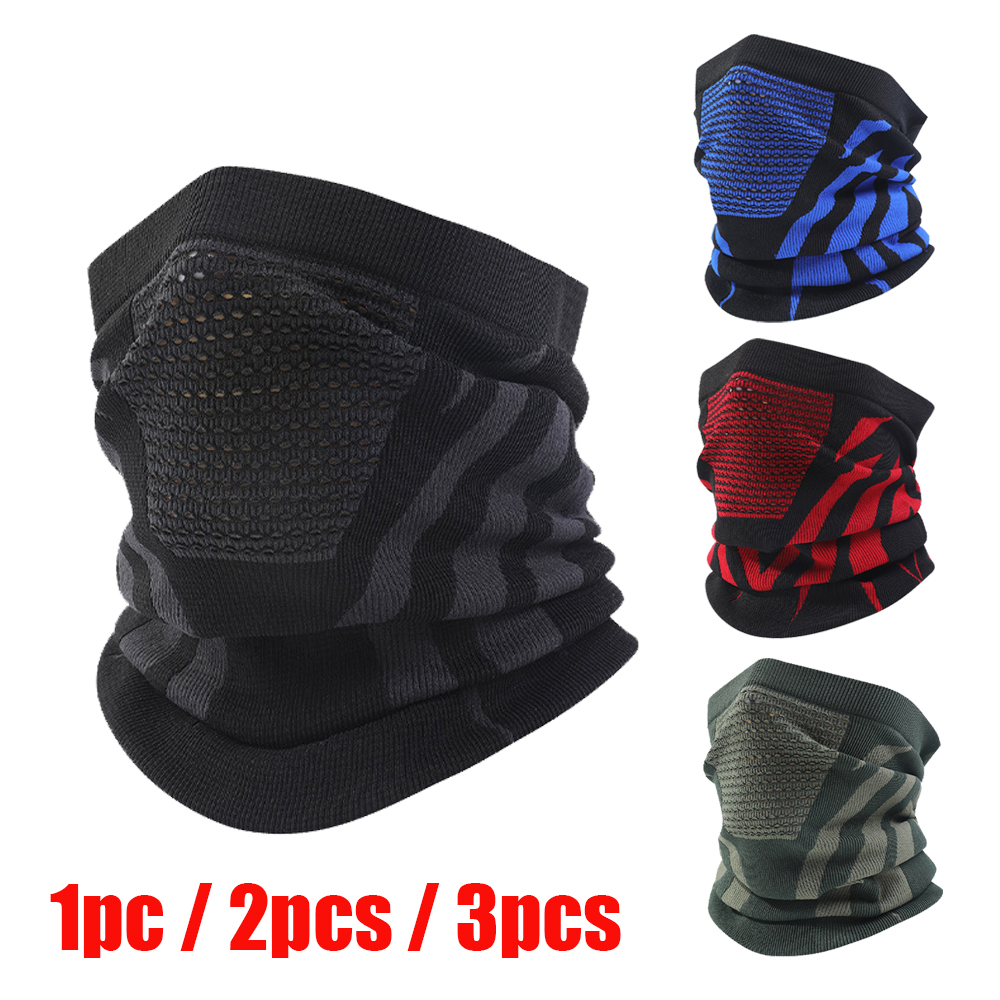 1pc/2pcs/3pcs Windproof Warm Half Face Mask Scarf Unisex Running Cycling Skiing Mask Elastic Breathable Bicycle Motorcycle Mask