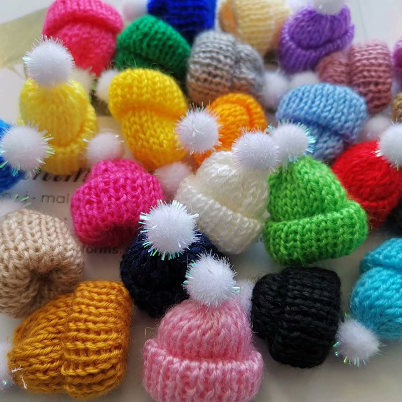 10pc 5CM Doll Craft Woolen 3. Headwear Hat Mixed Cap Materials Yarn Mini Garment High Quality Durable Material Easy to Use