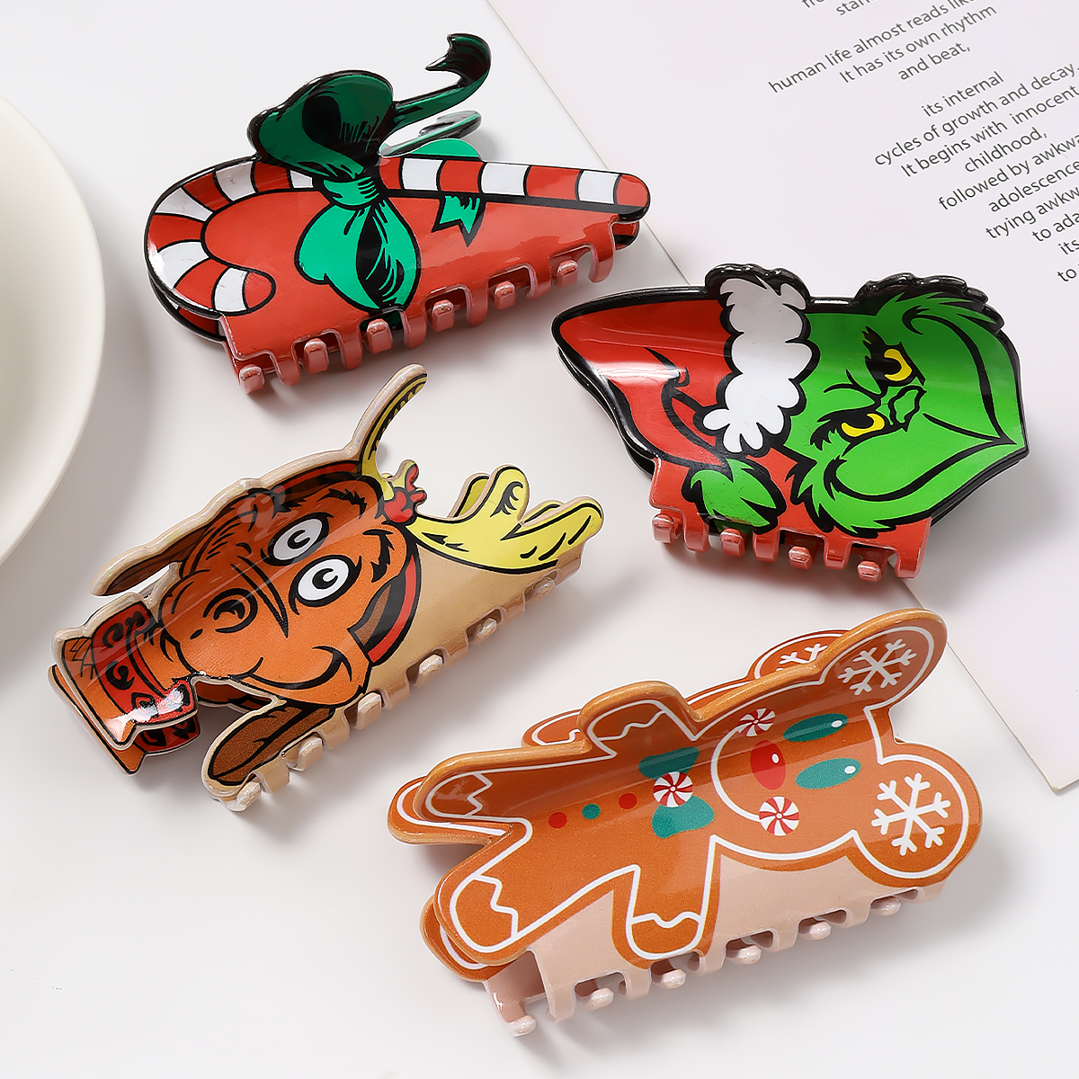 1 pc cute cartoon print seriesgrab clip hair clip hair clip hair clip hairornament on the back of the head