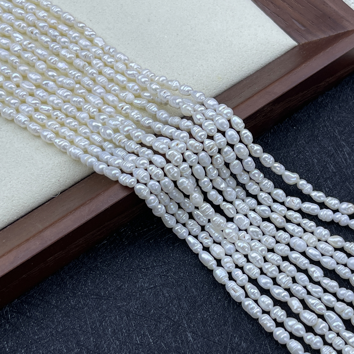 3-4mm AA Grade Natural Freshwater Pearl Rice Beads 36cm for DIY Jewelry Making Necklace Bracelets Handicrafts Accessories