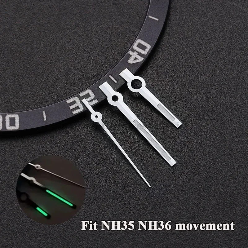 Polished Silver Gold Aiguille NH35 Watch Hands Needles C3 Lumen Pointer Datejust Hands for NH35/NH36 Replacement Part