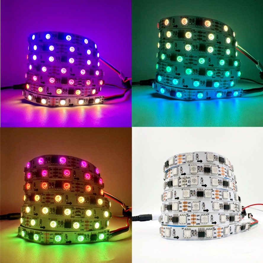 12V 24V WS2811 SM16703 5050 RGBIC Led Lights 5V RGB Led Strip Light IP68 Waterproof Smart Pixels Magic Light Black White PCB lightify