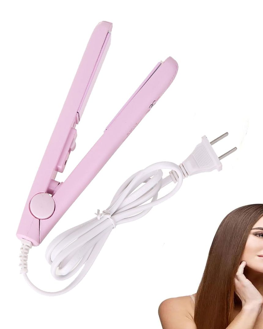 Mini Hair Straightener Compact Portable Flat Iron for Travel And Quick Touch-Ups Black
