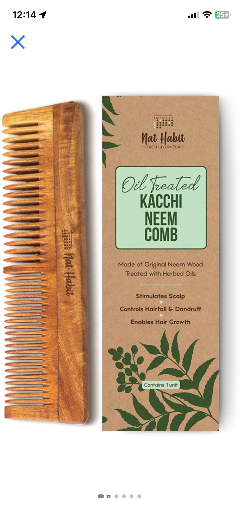 Neem wood comb