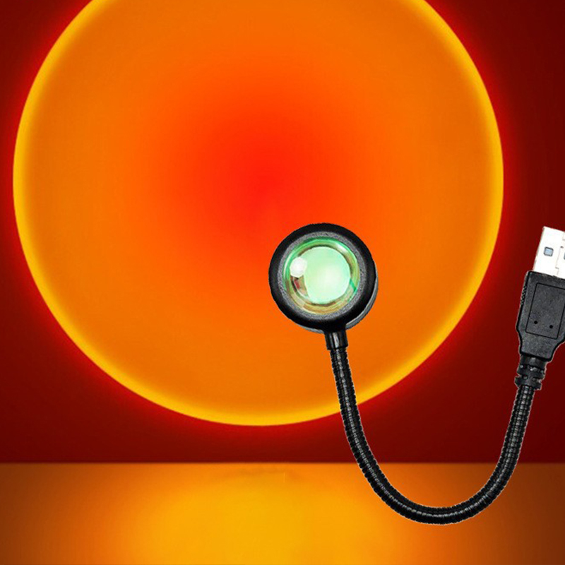 Multi Angle Rotatable Suitable Home Living Room and Bedroom Sunset Projection Lamp USB Home Decoration Atmosphere Lamp