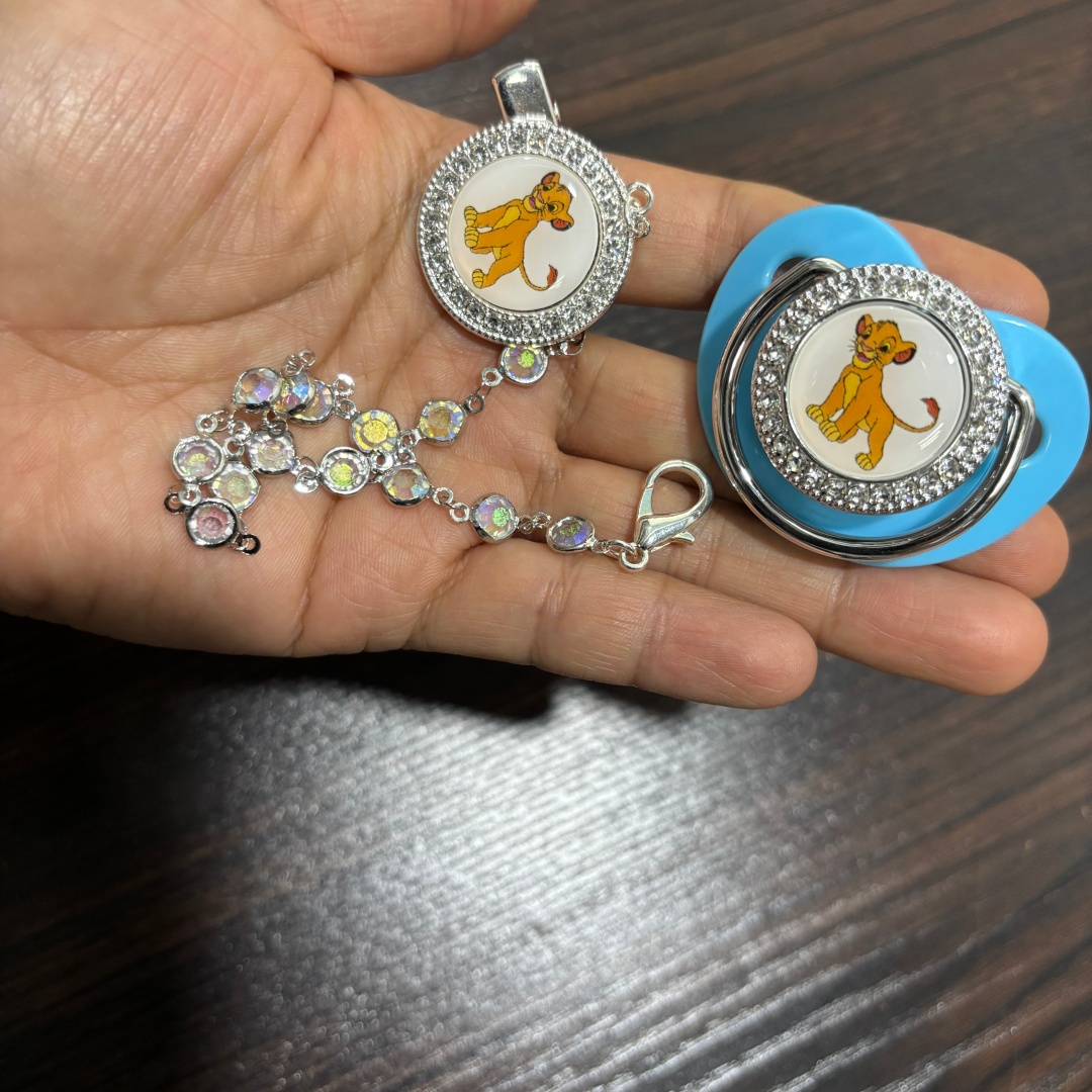 Newborn onesies & cute pants with baby bibs Funny Cartoon Baby Pacifier Protective Dust Cover + Anti-Drop Chain Silicone Teeth