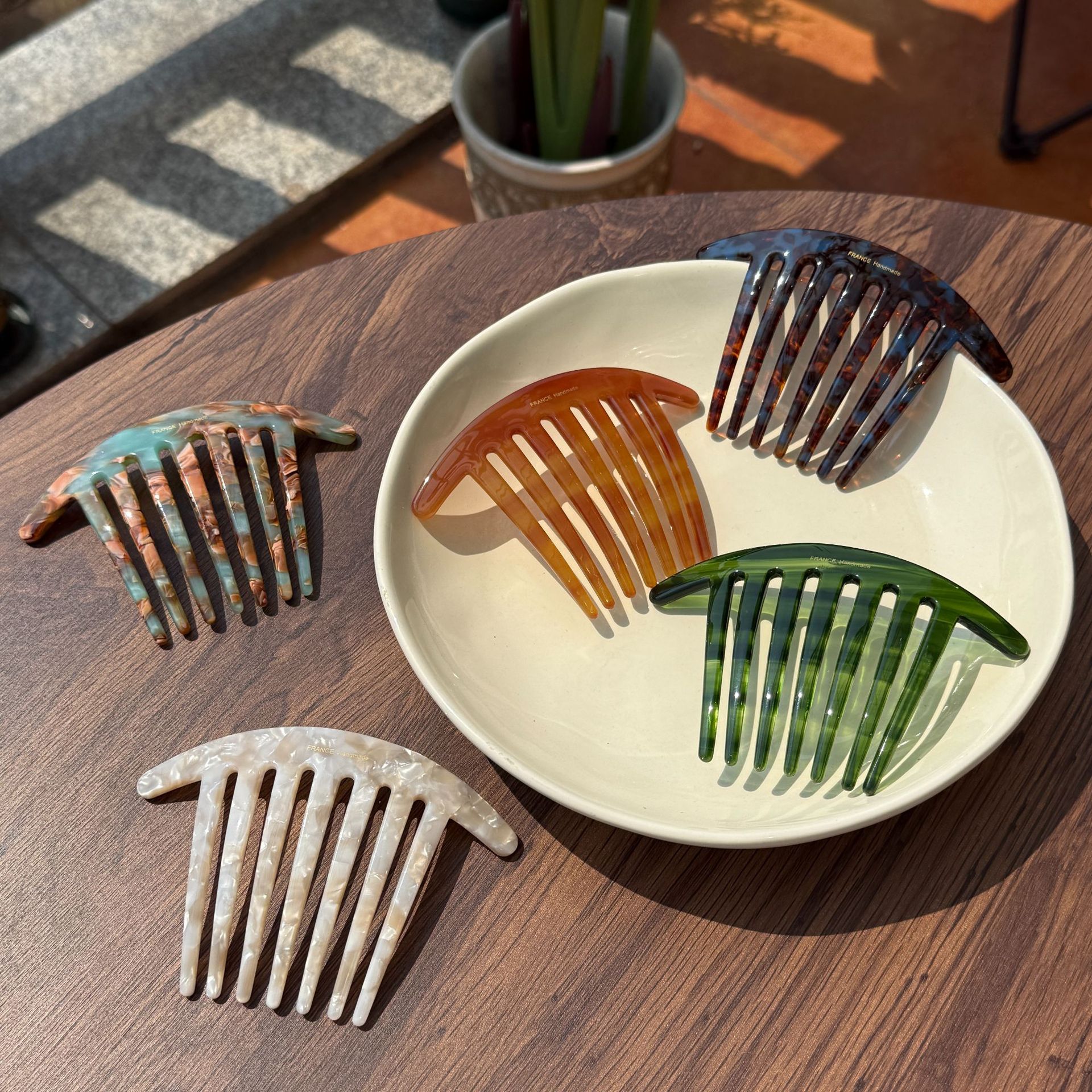 1pc Korean version new thickened acetate hair comb temperament thickened texture floral hair comb hair accessory