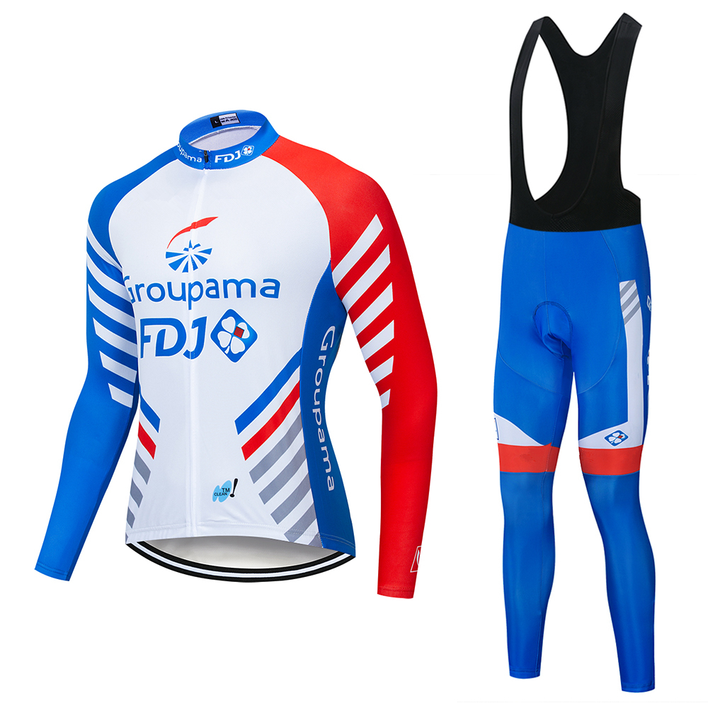 Fdj Autumn 2025 Pro Team Cycling Jersey19D Bib Set MTB Uniform Bicycle Clothing Quick Dry Bike Clothes Mens Long Cycling Wear