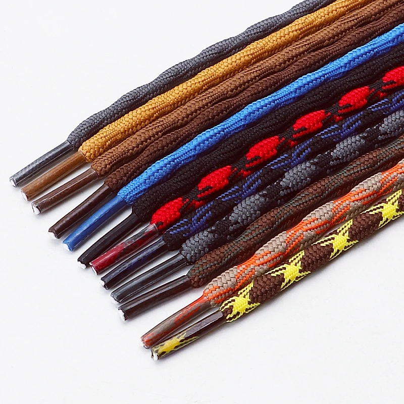 1 Pair New round Double Spherical Cross Woven Durable Sports Shoelaces for Outdoor Hiking Shoe Accessories
