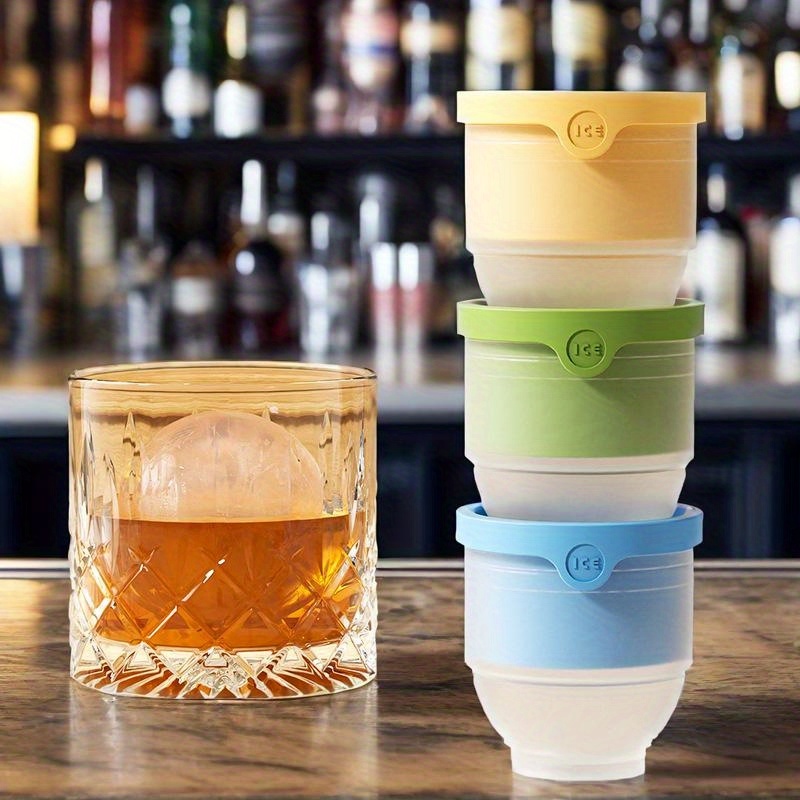 Ice Ball Moulds, Round Ice Cube Moulds, Large Ice Ball Makers, Sphere Ice Ball Maker Tray, Reusable Silicone Ice Ball Moulds