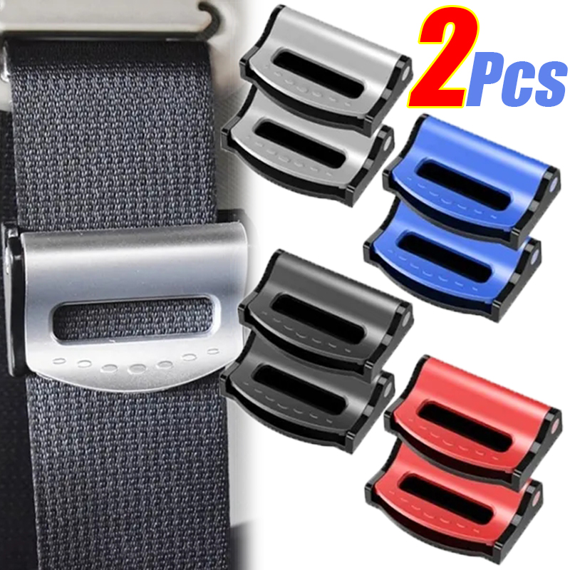2PCS Car Seat Belt Limiter Buckle Stopper Self Adhesive Fixed Clip Anti Slip Auto Safety Accessories