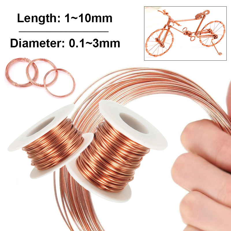 1M~10M Copper Wire Copper Coil Conductive Copper Wire Ultra-fine Copper WireBare Copper Wire T2 Copper Coil 0.1-3mm Mult