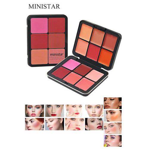 Ministar 6 Color Blush Palette | Matte & Shimmer Blusher | Smooth Blend | Long Lasting