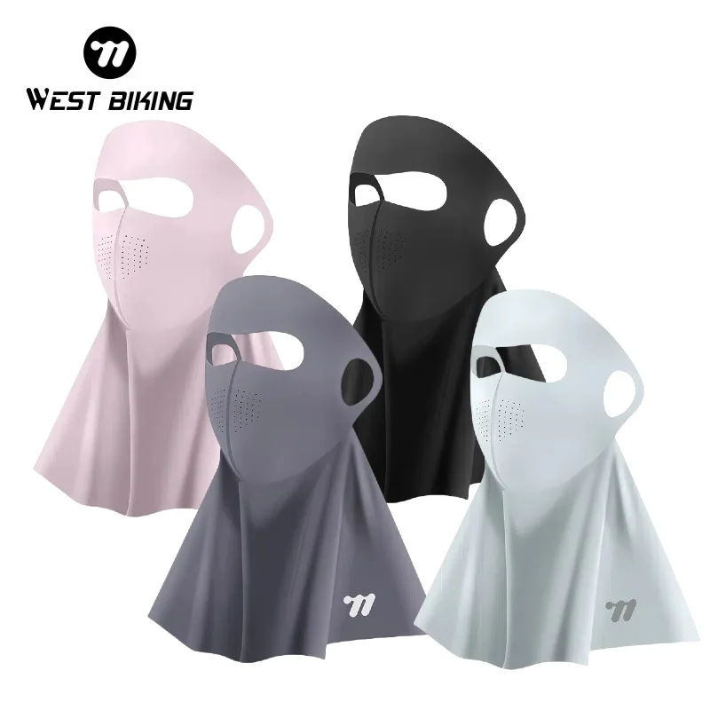 WEST BIKING Cycling Summer Cooling Sun Protection Mask UPF50+ 360° Full Coverage Ventilated Breathable Face Neck Balaclava