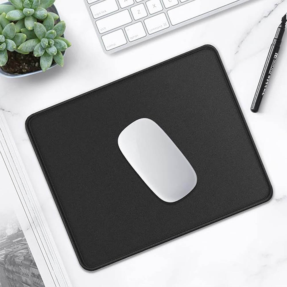 Pure Black Mouse Pad Large Size Universal Desktop And Laptop Computer Business Office Gaming Non-Slip Stitched Edge Mouse Pad
