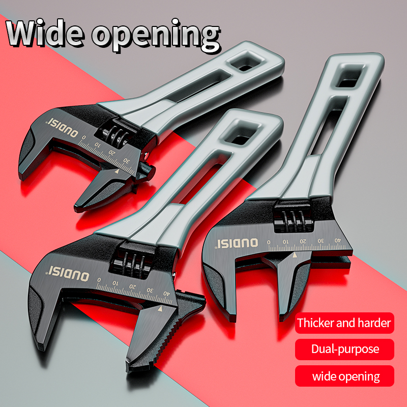Mini Adjustable Wrench Strong Clamping Large Open End Multifunctional Aluminum Spanner Bathroom Repair Tool
