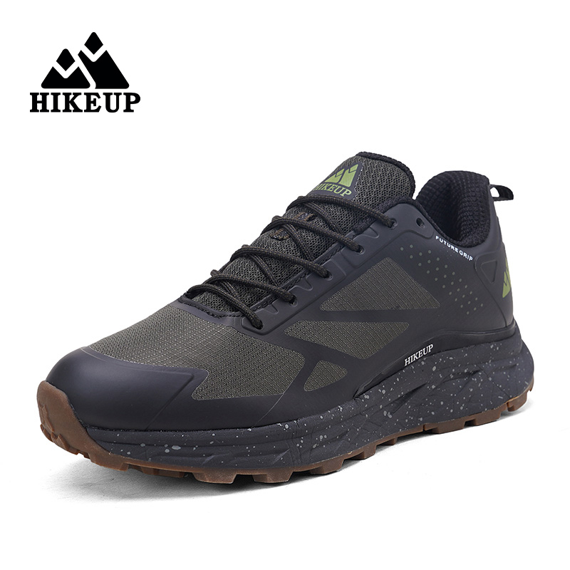 HIKEUP Men's Hiking Trail Running Shoes Breathable Hiking Sport Trail Male Comfort Trekking Running Sneakers