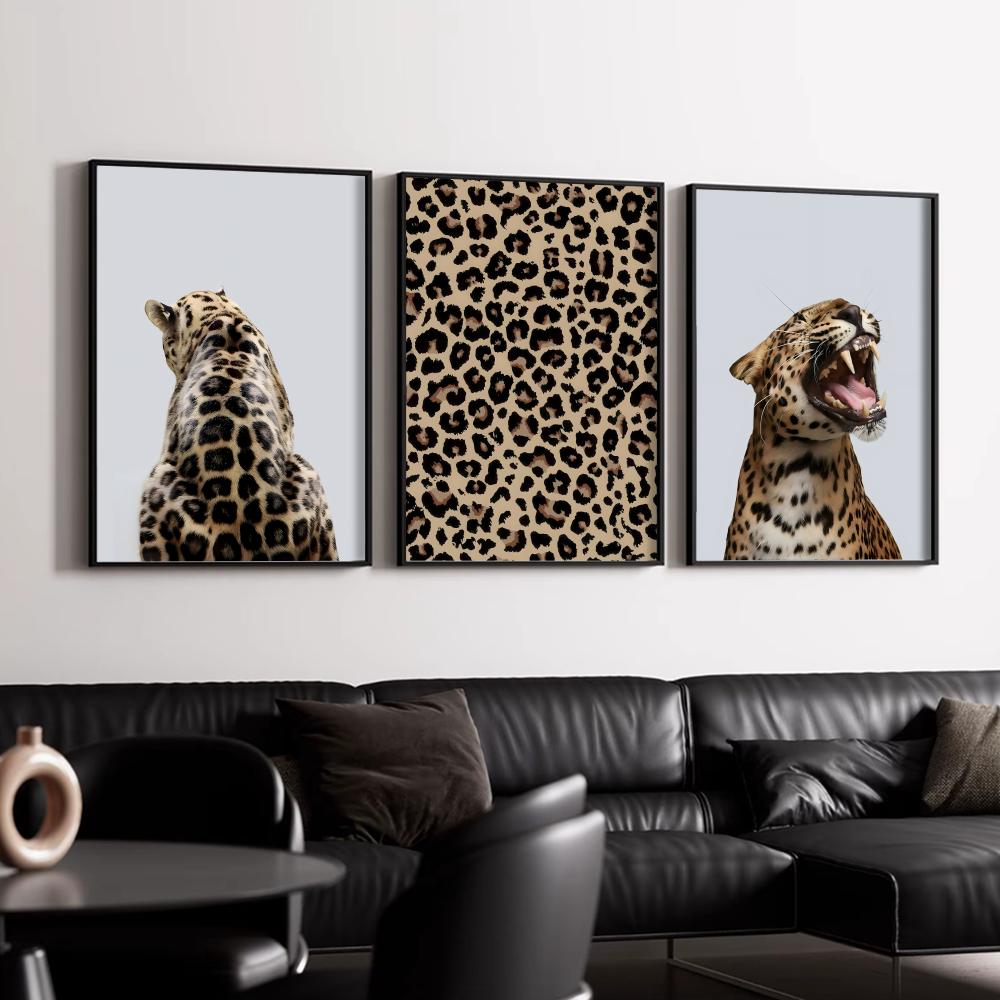 Fashion Art Luxurious Leopard Poster Decorative Wall Art Stickers Mural Photo Print for Home Living Room Hallway Decor
