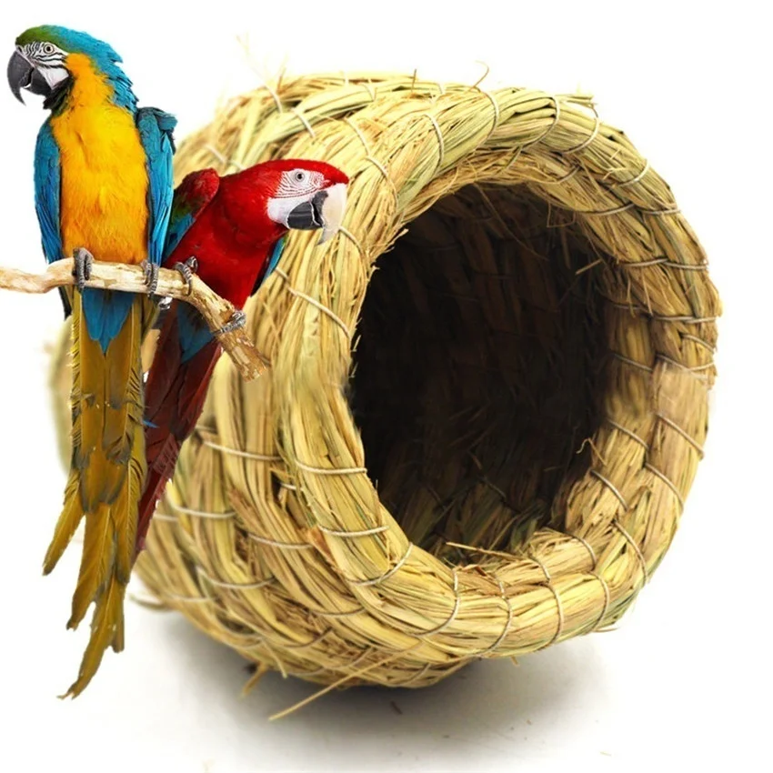1 Pcs Handmade Straw Natural Bird Nest/Pigeon Bird House Parrot Nest Warm Pet Bedroom Courtyard Bird Cages Adornment