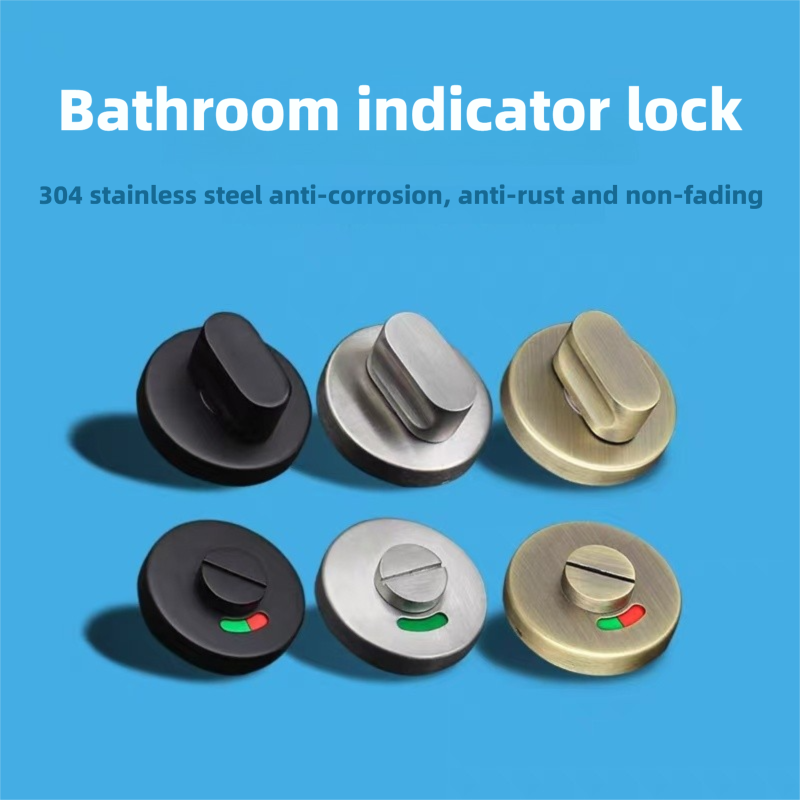 Stainless Steel WC Toilet Door Lock Handle Knob Indicator Privacy Latch Bathroom Cabinet Pull Knot