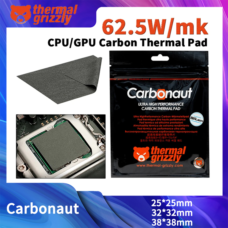 Thermal Grizzly Carbonaut 62.5W/mk Thermal Pad Reusable High Thermal Conductivity CPU/GPU Motherboard Heat Silicone Pad