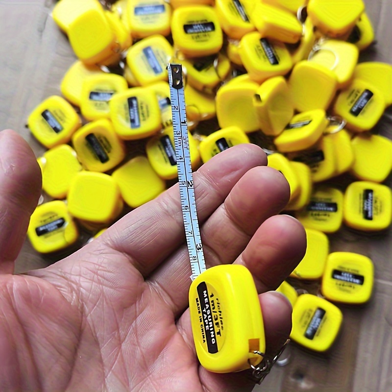12 Mini Telescopic Measuring Tape Keychains - 1m/3ft Portable Design - Suitable for Everyday Use, Promotional .