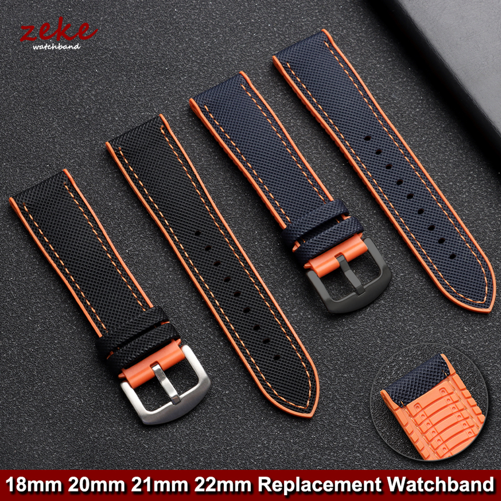 20mm 22mm Nylon Silicone Watch Strap for Stitching Sport Watch Band for Men 18mm 21mm Universal Replacement Wristband Belt