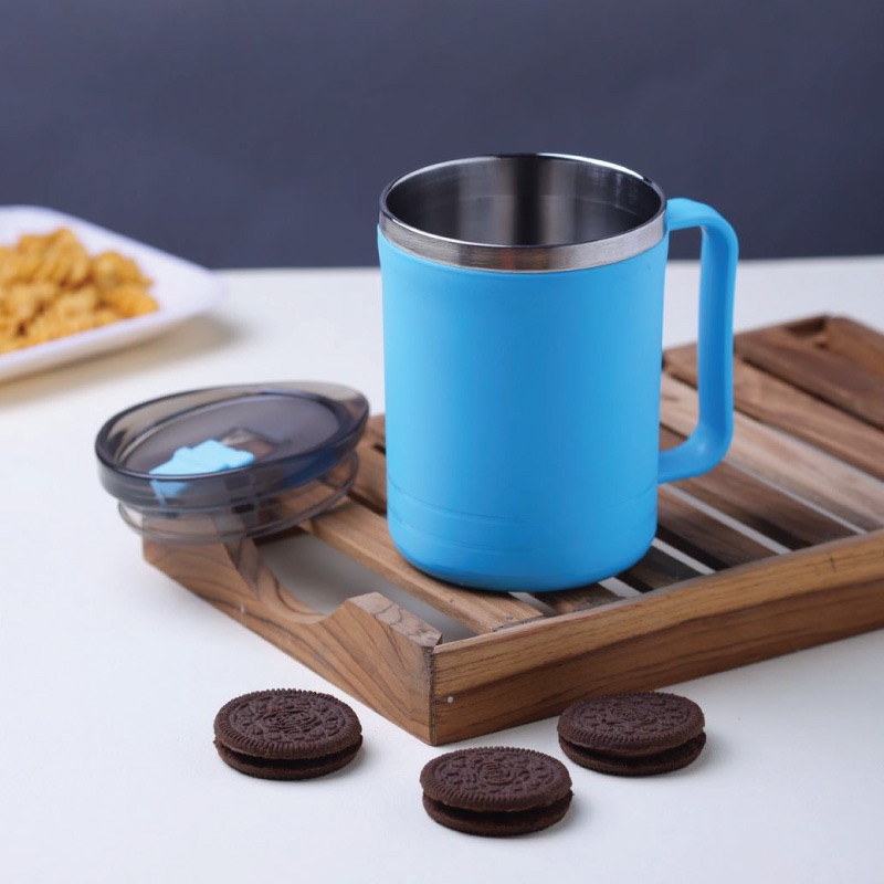 Senso Moody Mug, Premium Quality Double Walled Plastic Stainless Steel, 400ml