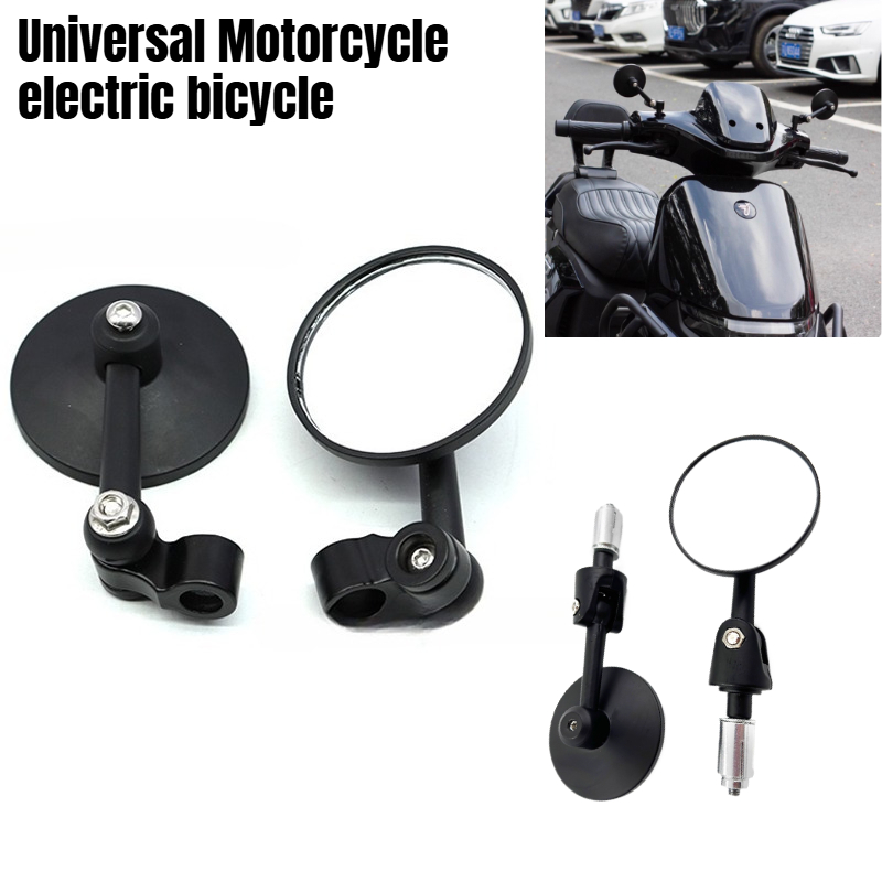 1 Pair Rear Mirror CNC Bar End Side Mirror Motorbike Scooter Rearview Handle Bar Mirrors Universal Round Handlebar Mirror