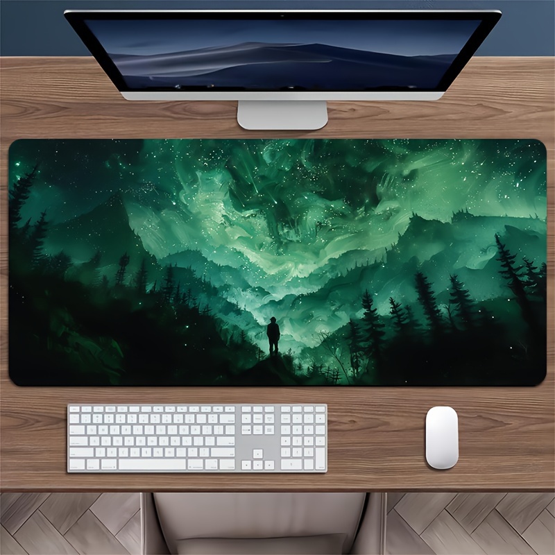 Extra Large Green Extreme Day Mouse Pad Thick Washable Edge Locking Desk Mat for Gaming Office