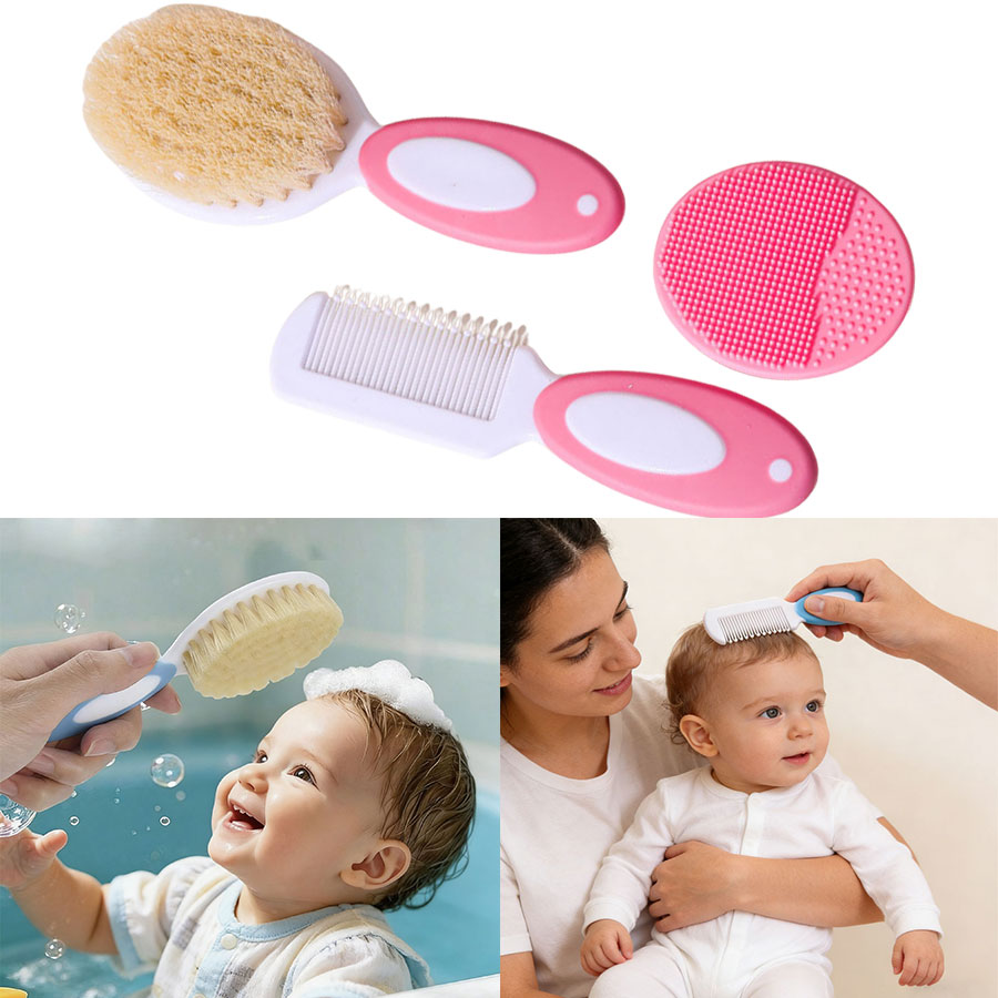 2pcs/3pcs Baby Comb for Scalp Head Lice Brush Specialized for Infants Newborns Boys & Girls Soft Brush for Home Hair Washing