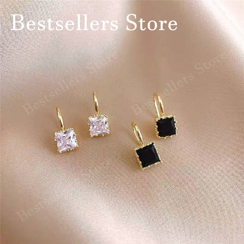 925 Sterling Silver Exquisite Square Shiny Zircon Women's Party Jewelry Fashion