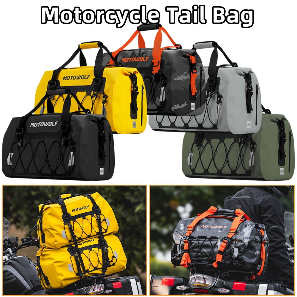 Universal Scooter Back Seat Bag Waterproof Motorcycle Tail Bag Motorbike Travel Cycling Riding Sport Luggage Pack