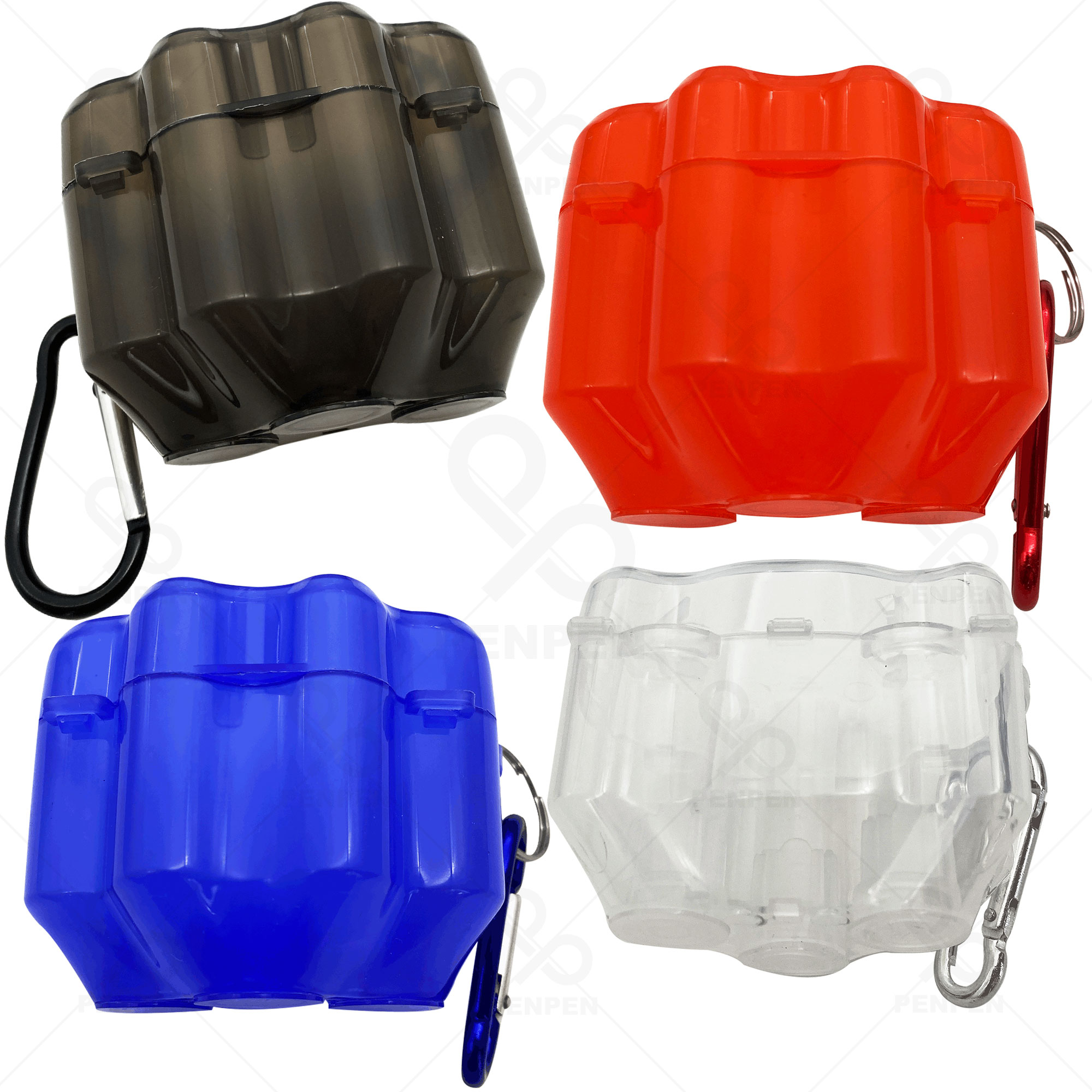 wedarter 4 Colors Box Dart Tool Box, Dart Accessories, Portable Mini Transparent Plastic Dart Box with Aluminum Hanging Clip