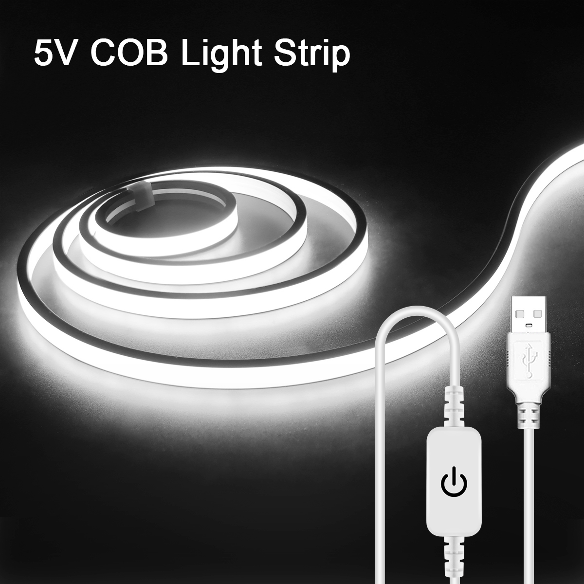 Ultra Bright Neon COB LED Strip Light Touch Sensor Dimmable Waterproof Kitchen Cabinet Backlight Lamp Linear COB Night Light