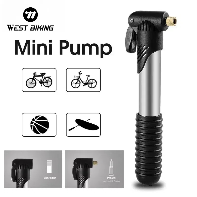 WEST BIKING Bike Pump High Pressure Digital Gauge Hose MTB Road Portable Bicycle Pump Schrader Presta Valve Cycling Hand Pump