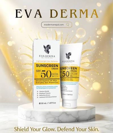 EVADERMA way glowing skin lightweight sun defense sunscreen cream SPF 50 UVA/UVB PA++++ 50ml By BlissCart