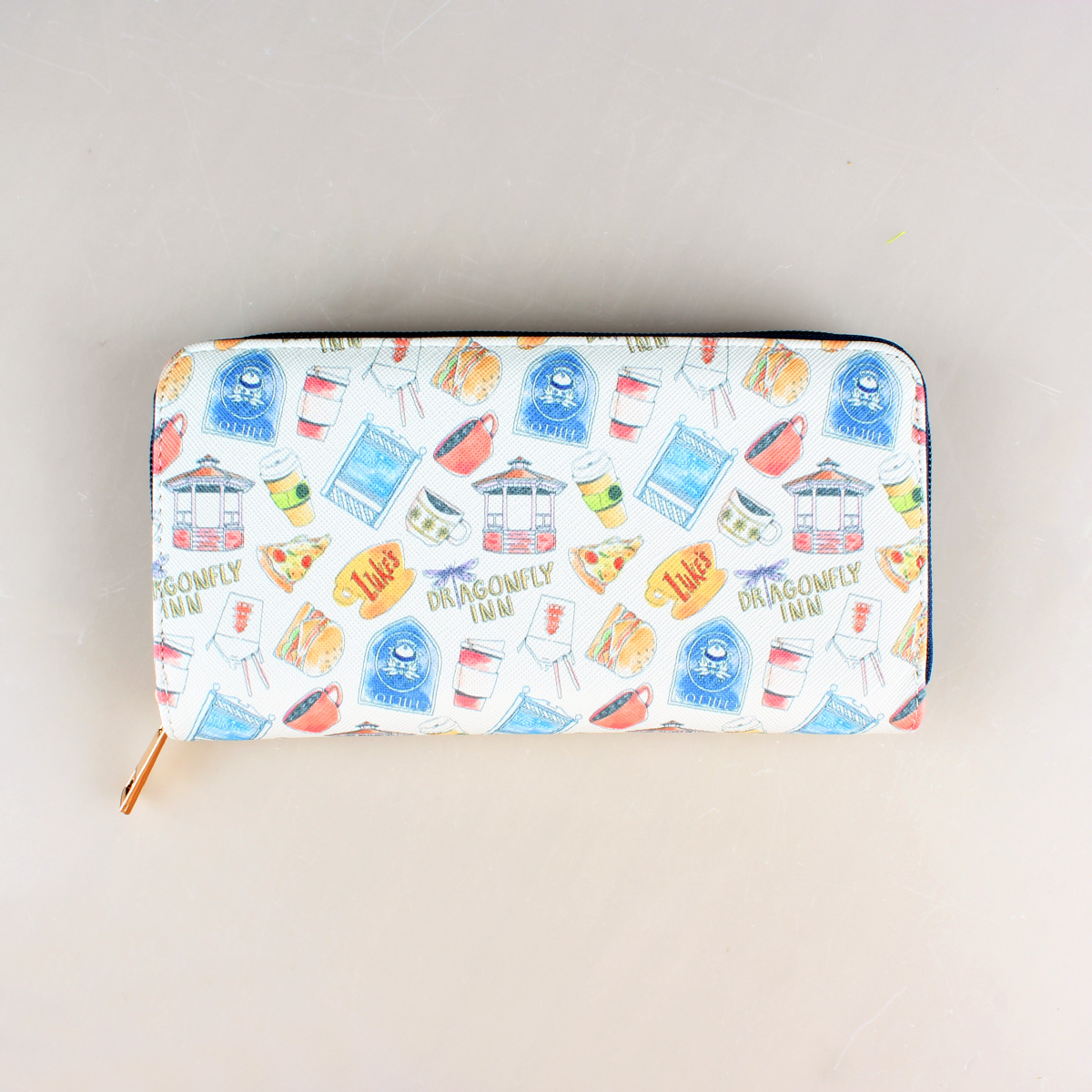 Large Capacity Cartoon Pattern Clutch Wallet with Zipper - Versatile Credit Card and Coin Purse