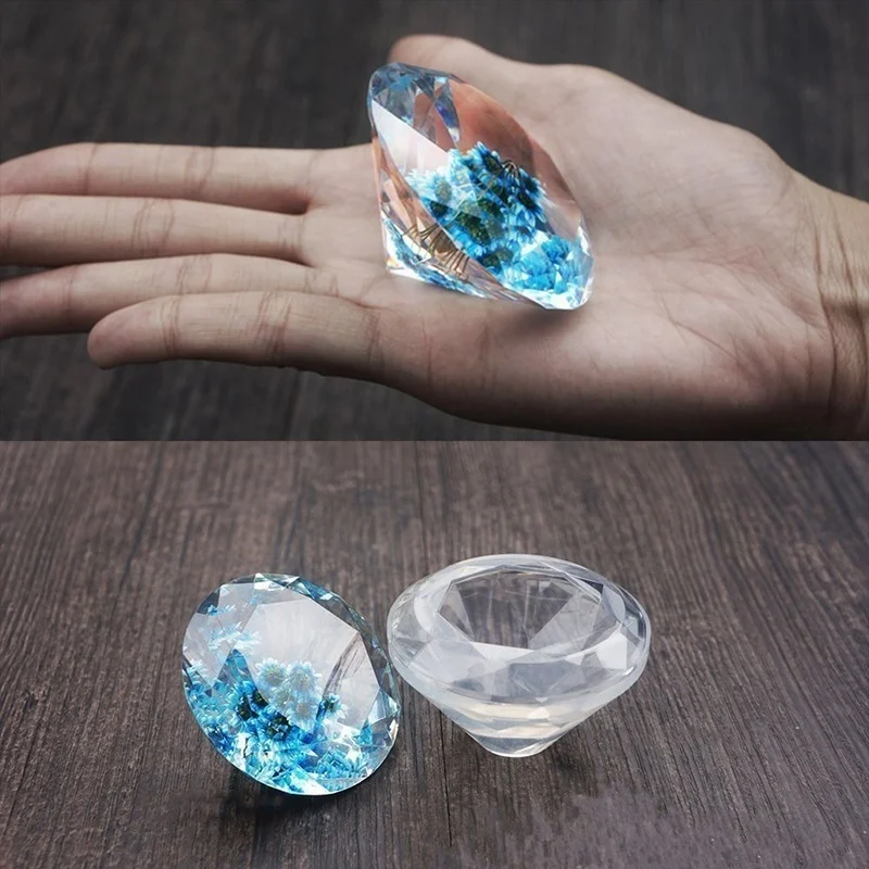 NEW 1 Set of Handmade Creative DIY Silicone Diamond Pendant Mold Making Jewelry Pendant Resin Casting Mould Tools