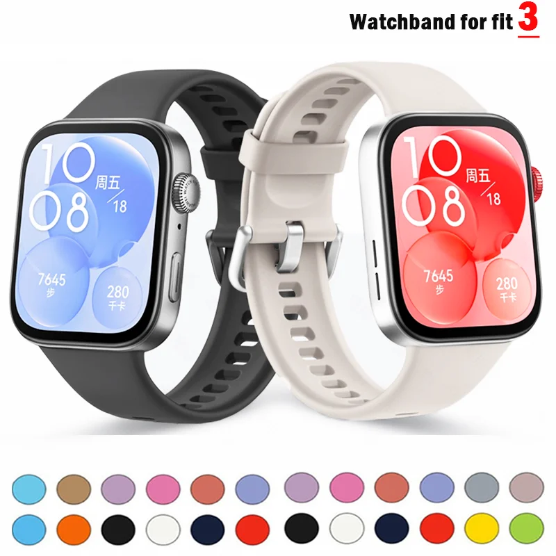 Sport watchband For Huawei Watch FIT 3 Strap smartwatch Silicone Official 1:1 correa for Huawei Watch fit3 2024 Band Accessories