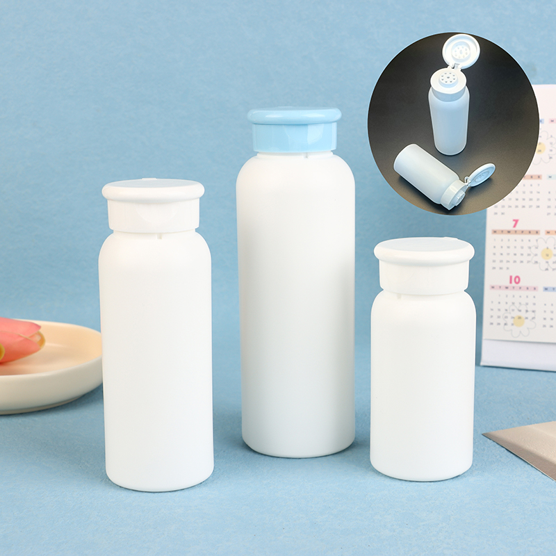 1Pc 60/100ml Talcum Powder Bottle Refillable Plastic Cosmetic Powder Dispenser Empty Container for Powder Makeup