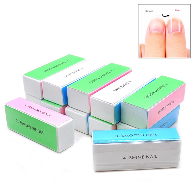 5 Pcs/Lot Nail Buffer Block 4 Way Colorful Buffing Block Shine Polisher Nail Buffing File Manicure Sanding Nail Art Tools