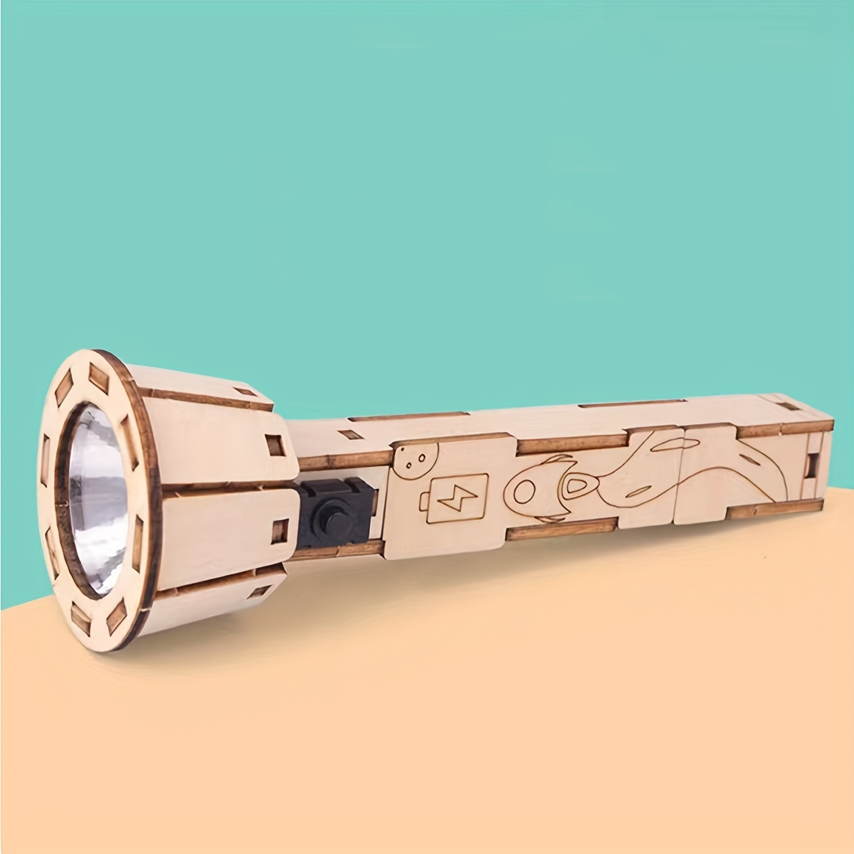 3D Wooden Puzzle Flashlight Model Kits DIY Small Production Set for Physics Science Experiments