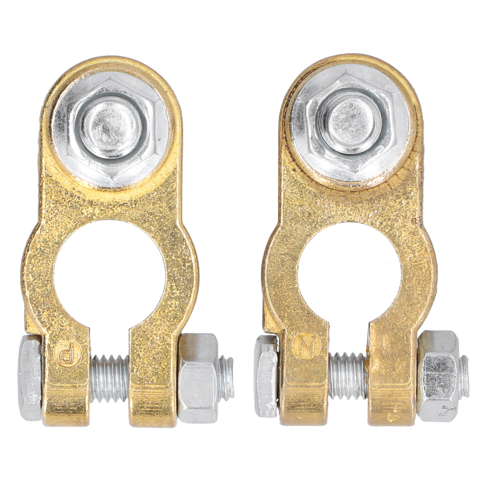 2pcs Car Battery Terminal Wire Clamps Brass Positive Negative Top Post Connectors Battery Terminal Clip